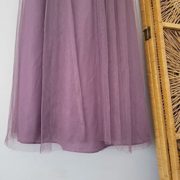 Jenny Yoo Collection Bridesmaid Dress Purple 6 Lace Tulle Adjustable - Picture 4 of 16